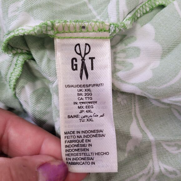 Goodthreads Women's Fluid Twill Wrap Midi Dress Green/White Floral Size XX-Large - Picture 11 of 14